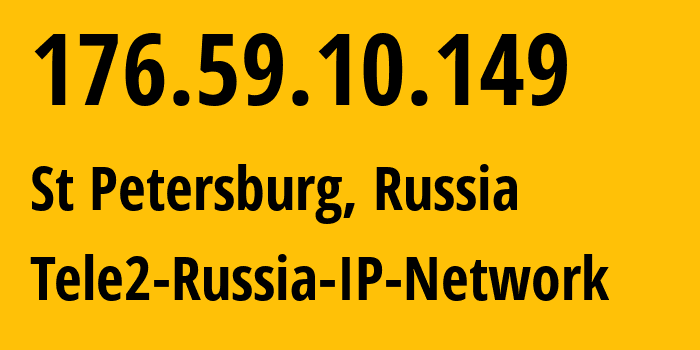 IP-адрес 176.59.10.149 (Санкт-Петербург, Санкт-Петербург, Россия) определить местоположение, координаты на карте, ISP провайдер AS15378 Tele2-Russia-IP-Network // кто провайдер айпи-адреса 176.59.10.149