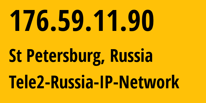 IP address 176.59.11.90 (St Petersburg, St.-Petersburg, Russia) get location, coordinates on map, ISP provider AS15378 Tele2-Russia-IP-Network // who is provider of ip address 176.59.11.90, whose IP address