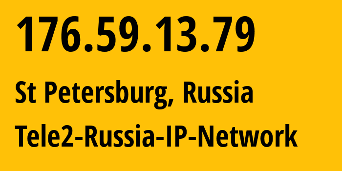 IP address 176.59.13.79 (St Petersburg, St.-Petersburg, Russia) get location, coordinates on map, ISP provider AS15378 Tele2-Russia-IP-Network // who is provider of ip address 176.59.13.79, whose IP address