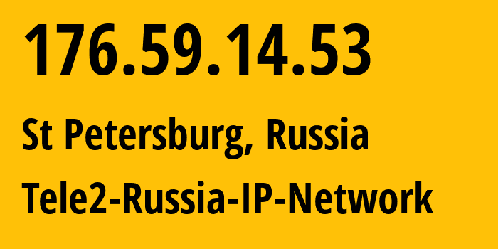 IP-адрес 176.59.14.53 (Санкт-Петербург, Санкт-Петербург, Россия) определить местоположение, координаты на карте, ISP провайдер AS15378 Tele2-Russia-IP-Network // кто провайдер айпи-адреса 176.59.14.53