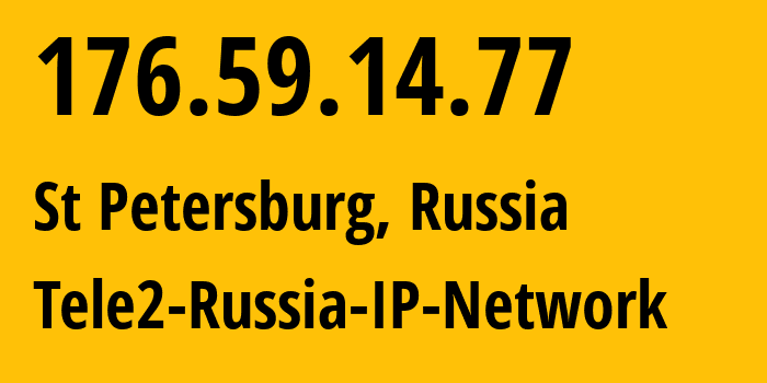 IP address 176.59.14.77 (St Petersburg, St.-Petersburg, Russia) get location, coordinates on map, ISP provider AS15378 Tele2-Russia-IP-Network // who is provider of ip address 176.59.14.77, whose IP address