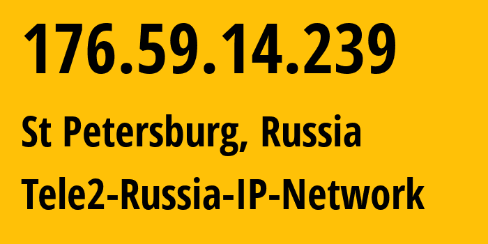 IP address 176.59.14.239 (St Petersburg, St.-Petersburg, Russia) get location, coordinates on map, ISP provider AS15378 Tele2-Russia-IP-Network // who is provider of ip address 176.59.14.239, whose IP address