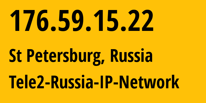 IP-адрес 176.59.15.22 (Санкт-Петербург, Санкт-Петербург, Россия) определить местоположение, координаты на карте, ISP провайдер AS15378 Tele2-Russia-IP-Network // кто провайдер айпи-адреса 176.59.15.22