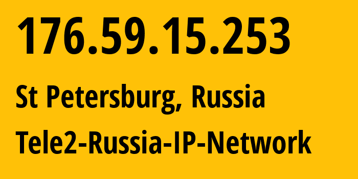 IP address 176.59.15.253 (St Petersburg, St.-Petersburg, Russia) get location, coordinates on map, ISP provider AS15378 Tele2-Russia-IP-Network // who is provider of ip address 176.59.15.253, whose IP address