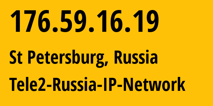 IP-адрес 176.59.16.19 (Санкт-Петербург, Санкт-Петербург, Россия) определить местоположение, координаты на карте, ISP провайдер AS15378 Tele2-Russia-IP-Network // кто провайдер айпи-адреса 176.59.16.19