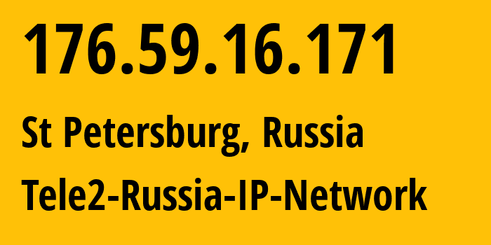 IP-адрес 176.59.16.171 (Санкт-Петербург, Санкт-Петербург, Россия) определить местоположение, координаты на карте, ISP провайдер AS15378 Tele2-Russia-IP-Network // кто провайдер айпи-адреса 176.59.16.171