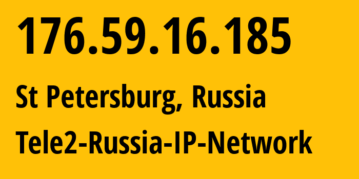 IP address 176.59.16.185 get location, coordinates on map, ISP provider AS15378 Tele2-Russia-IP-Network // who is provider of ip address 176.59.16.185, whose IP address