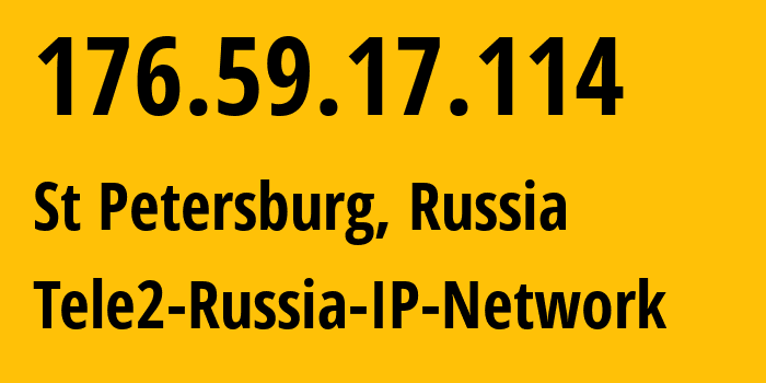 IP address 176.59.17.114 (St Petersburg, St.-Petersburg, Russia) get location, coordinates on map, ISP provider AS15378 Tele2-Russia-IP-Network // who is provider of ip address 176.59.17.114, whose IP address
