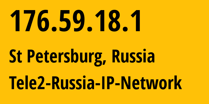 IP-адрес 176.59.18.1 (Санкт-Петербург, Санкт-Петербург, Россия) определить местоположение, координаты на карте, ISP провайдер AS15378 Tele2-Russia-IP-Network // кто провайдер айпи-адреса 176.59.18.1