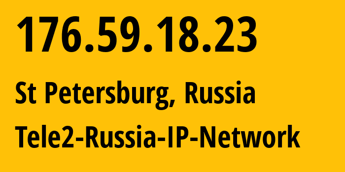 IP address 176.59.18.23 (St Petersburg, St.-Petersburg, Russia) get location, coordinates on map, ISP provider AS15378 Tele2-Russia-IP-Network // who is provider of ip address 176.59.18.23, whose IP address