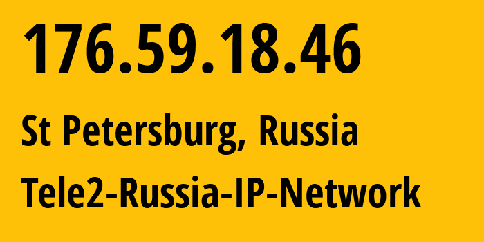 IP address 176.59.18.46 (St Petersburg, St.-Petersburg, Russia) get location, coordinates on map, ISP provider AS15378 Tele2-Russia-IP-Network // who is provider of ip address 176.59.18.46, whose IP address