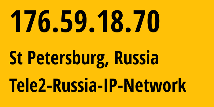 IP address 176.59.18.70 (St Petersburg, St.-Petersburg, Russia) get location, coordinates on map, ISP provider AS15378 Tele2-Russia-IP-Network // who is provider of ip address 176.59.18.70, whose IP address