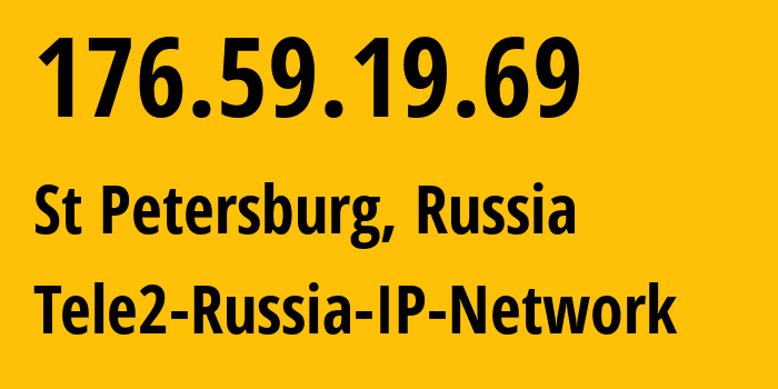 IP-адрес 176.59.19.69 (Санкт-Петербург, Санкт-Петербург, Россия) определить местоположение, координаты на карте, ISP провайдер AS15378 Tele2-Russia-IP-Network // кто провайдер айпи-адреса 176.59.19.69