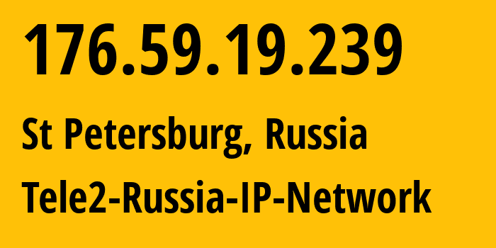 IP address 176.59.19.239 (St Petersburg, St.-Petersburg, Russia) get location, coordinates on map, ISP provider AS15378 Tele2-Russia-IP-Network // who is provider of ip address 176.59.19.239, whose IP address