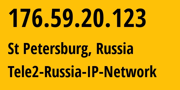 IP address 176.59.20.123 (St Petersburg, St.-Petersburg, Russia) get location, coordinates on map, ISP provider AS15378 Tele2-Russia-IP-Network // who is provider of ip address 176.59.20.123, whose IP address