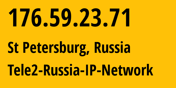 IP-адрес 176.59.23.71 (Санкт-Петербург, Санкт-Петербург, Россия) определить местоположение, координаты на карте, ISP провайдер AS15378 Tele2-Russia-IP-Network // кто провайдер айпи-адреса 176.59.23.71