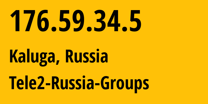 IP address 176.59.34.5 (Kaluga, Kaluga Oblast, Russia) get location, coordinates on map, ISP provider AS12958 Tele2-Russia-Groups // who is provider of ip address 176.59.34.5, whose IP address