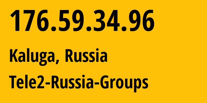 IP-адрес 176.59.34.96 (Калуга, Калужская Область, Россия) определить местоположение, координаты на карте, ISP провайдер AS12958 Tele2-Russia-Groups // кто провайдер айпи-адреса 176.59.34.96