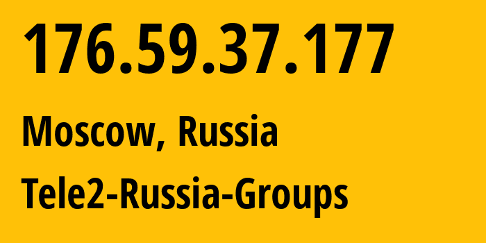 IP address 176.59.37.177 (Moscow, Moscow, Russia) get location, coordinates on map, ISP provider AS12958 Tele2-Russia-Groups // who is provider of ip address 176.59.37.177, whose IP address