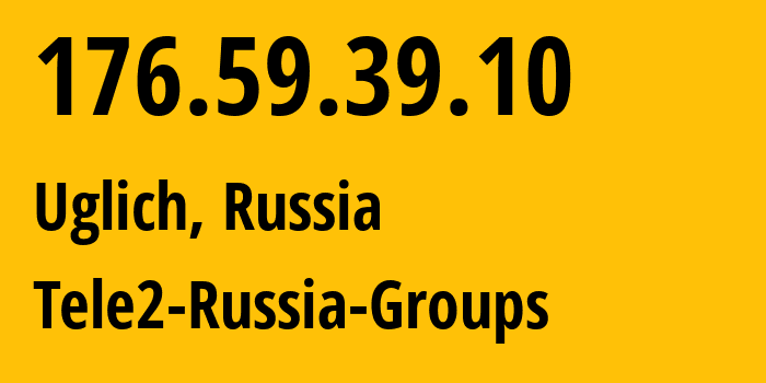 IP-адрес 176.59.39.10 (Углич, Ярославская Область, Россия) определить местоположение, координаты на карте, ISP провайдер AS12958 Tele2-Russia-Groups // кто провайдер айпи-адреса 176.59.39.10