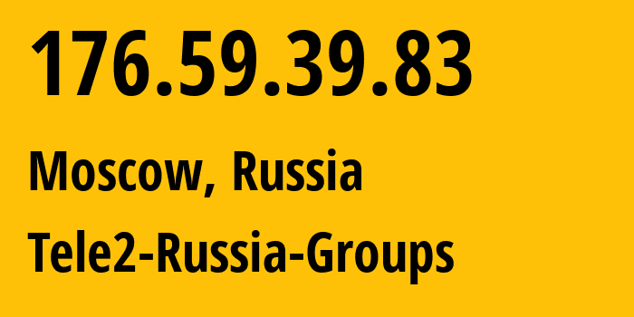 IP-адрес 176.59.39.83 (Москва, Москва, Россия) определить местоположение, координаты на карте, ISP провайдер AS12958 Tele2-Russia-Groups // кто провайдер айпи-адреса 176.59.39.83