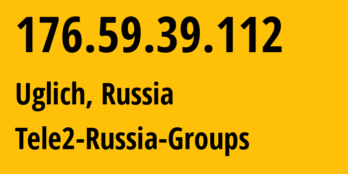 IP-адрес 176.59.39.112 (Углич, Ярославская Область, Россия) определить местоположение, координаты на карте, ISP провайдер AS12958 Tele2-Russia-Groups // кто провайдер айпи-адреса 176.59.39.112