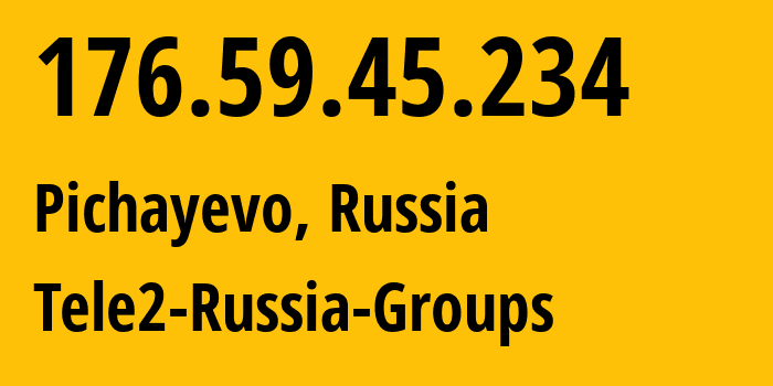 IP-адрес 176.59.45.234 (Пичаево, Тамбовская Область, Россия) определить местоположение, координаты на карте, ISP провайдер AS12958 Tele2-Russia-Groups // кто провайдер айпи-адреса 176.59.45.234