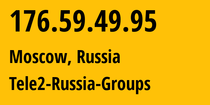 IP-адрес 176.59.49.95 (Москва, Москва, Россия) определить местоположение, координаты на карте, ISP провайдер AS12958 Tele2-Russia-Groups // кто провайдер айпи-адреса 176.59.49.95
