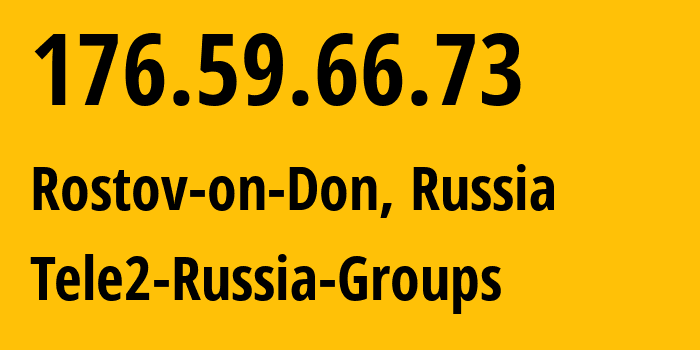 IP-адрес 176.59.66.73 (Ростов-на-Дону, Ростовская Область, Россия) определить местоположение, координаты на карте, ISP провайдер AS42437 Tele2-Russia-Groups // кто провайдер айпи-адреса 176.59.66.73