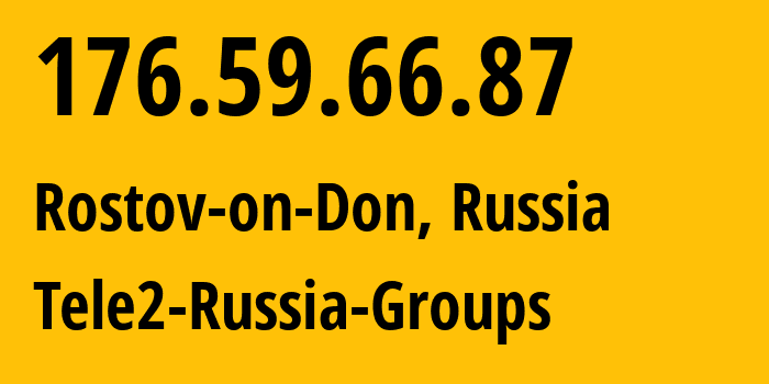 IP-адрес 176.59.66.87 (Ростов-на-Дону, Ростовская Область, Россия) определить местоположение, координаты на карте, ISP провайдер AS42437 Tele2-Russia-Groups // кто провайдер айпи-адреса 176.59.66.87