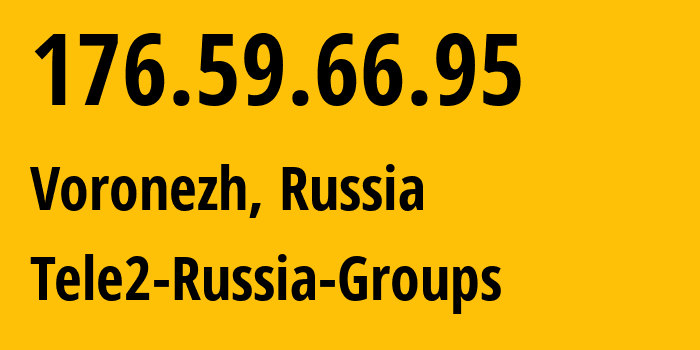 IP-адрес 176.59.66.95 (Ростов-на-Дону, Ростовская Область, Россия) определить местоположение, координаты на карте, ISP провайдер AS42437 Tele2-Russia-Groups // кто провайдер айпи-адреса 176.59.66.95