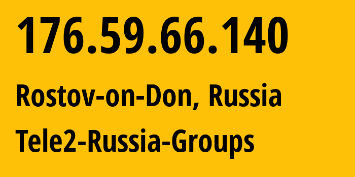 IP-адрес 176.59.66.140 (Ростов-на-Дону, Ростовская Область, Россия) определить местоположение, координаты на карте, ISP провайдер AS42437 Tele2-Russia-Groups // кто провайдер айпи-адреса 176.59.66.140