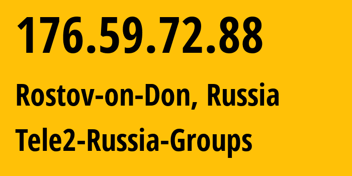 IP address 176.59.72.88 (Rostov-on-Don, Rostov Oblast, Russia) get location, coordinates on map, ISP provider AS42437 Tele2-Russia-Groups // who is provider of ip address 176.59.72.88, whose IP address