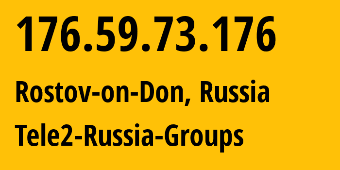 IP address 176.59.73.176 (Rostov-on-Don, Rostov Oblast, Russia) get location, coordinates on map, ISP provider AS42437 Tele2-Russia-Groups // who is provider of ip address 176.59.73.176, whose IP address