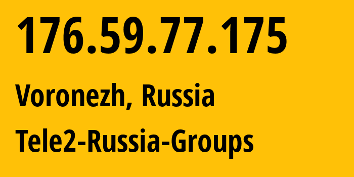 IP address 176.59.77.175 (Rostov-on-Don, Rostov Oblast, Russia) get location, coordinates on map, ISP provider AS39374 Tele2-Russia-Groups // who is provider of ip address 176.59.77.175, whose IP address