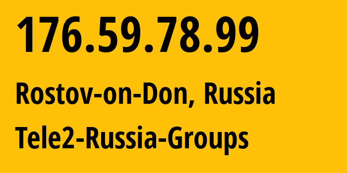 IP address 176.59.78.99 (Rostov-on-Don, Rostov Oblast, Russia) get location, coordinates on map, ISP provider AS39374 Tele2-Russia-Groups // who is provider of ip address 176.59.78.99, whose IP address