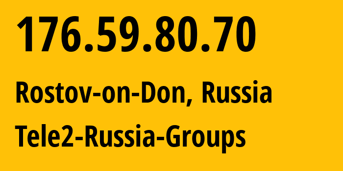 IP address 176.59.80.70 (Semiluki, Voronezh Oblast, Russia) get location, coordinates on map, ISP provider AS39374 Tele2-Russia-Groups // who is provider of ip address 176.59.80.70, whose IP address