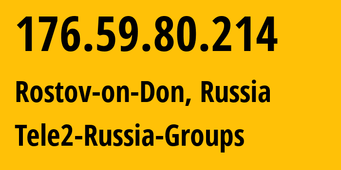 IP address 176.59.80.214 (Rostov-on-Don, Rostov Oblast, Russia) get location, coordinates on map, ISP provider AS39374 Tele2-Russia-Groups // who is provider of ip address 176.59.80.214, whose IP address