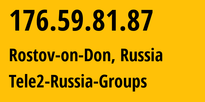 IP address 176.59.81.87 (Rostov-on-Don, Rostov Oblast, Russia) get location, coordinates on map, ISP provider AS39374 Tele2-Russia-Groups // who is provider of ip address 176.59.81.87, whose IP address