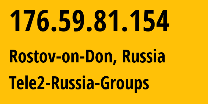 IP-адрес 176.59.81.154 (Ростов-на-Дону, Ростовская Область, Россия) определить местоположение, координаты на карте, ISP провайдер AS39374 Tele2-Russia-Groups // кто провайдер айпи-адреса 176.59.81.154