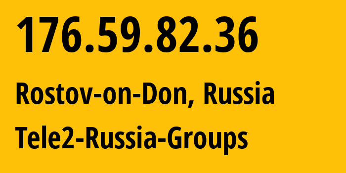 IP address 176.59.82.36 (Rostov-on-Don, Rostov Oblast, Russia) get location, coordinates on map, ISP provider AS39374 Tele2-Russia-Groups // who is provider of ip address 176.59.82.36, whose IP address