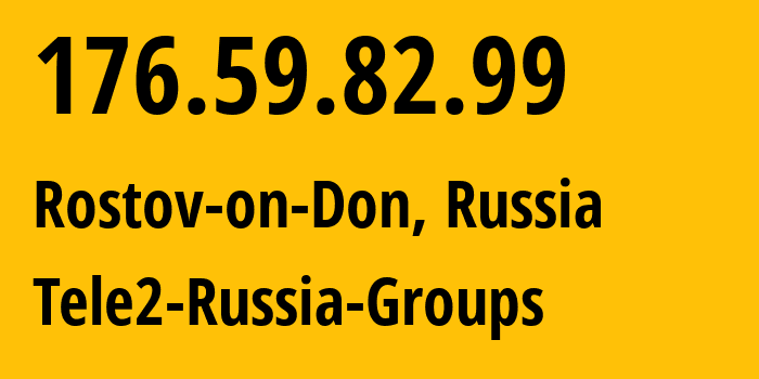 IP-адрес 176.59.82.99 (Ростов-на-Дону, Ростовская Область, Россия) определить местоположение, координаты на карте, ISP провайдер AS39374 Tele2-Russia-Groups // кто провайдер айпи-адреса 176.59.82.99