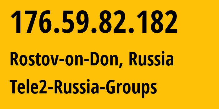 IP address 176.59.82.182 (Rostov-on-Don, Rostov Oblast, Russia) get location, coordinates on map, ISP provider AS39374 Tele2-Russia-Groups // who is provider of ip address 176.59.82.182, whose IP address