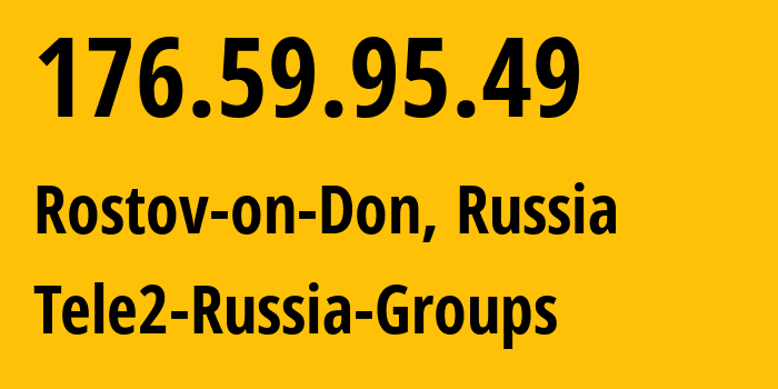 IP address 176.59.95.49 (Rostov-on-Don, Rostov Oblast, Russia) get location, coordinates on map, ISP provider AS42437 Tele2-Russia-Groups // who is provider of ip address 176.59.95.49, whose IP address