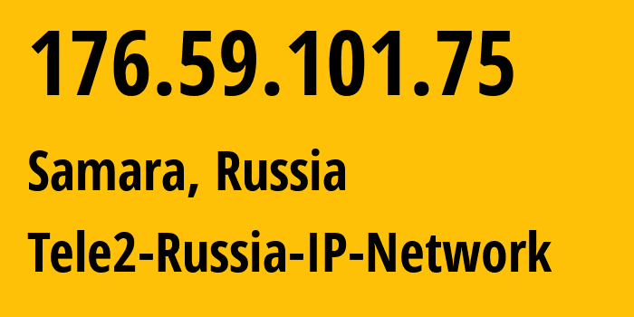 IP-адрес 176.59.101.75 (Казань, Татарстан, Россия) определить местоположение, координаты на карте, ISP провайдер AS48092 Tele2-Russia-IP-Network // кто провайдер айпи-адреса 176.59.101.75