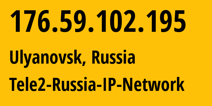 IP address 176.59.102.195 (Alatyr, Chuvash Republic, Russia) get location, coordinates on map, ISP provider AS48092 Tele2-Russia-IP-Network // who is provider of ip address 176.59.102.195, whose IP address