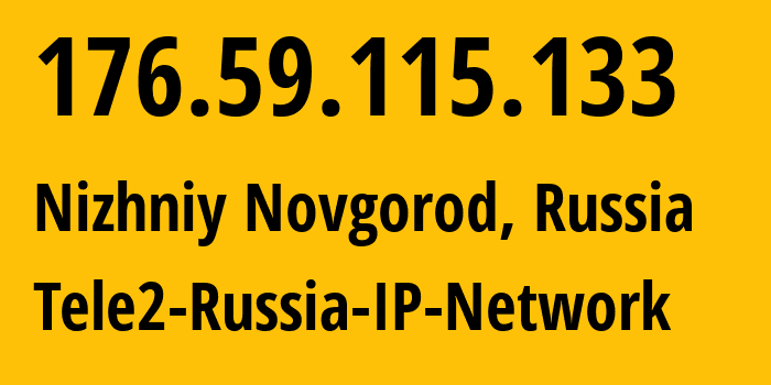 IP address 176.59.115.133 (Ulyanovsk, Ulyanovsk Oblast, Russia) get location, coordinates on map, ISP provider AS48092 Tele2-Russia-IP-Network // who is provider of ip address 176.59.115.133, whose IP address