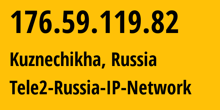 IP address 176.59.119.82 (Kuznechikha, Nizhny Novgorod Oblast, Russia) get location, coordinates on map, ISP provider AS39374 Tele2-Russia-IP-Network // who is provider of ip address 176.59.119.82, whose IP address