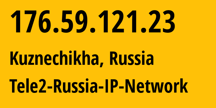 IP address 176.59.121.23 (Nizhniy Novgorod, Nizhny Novgorod Oblast, Russia) get location, coordinates on map, ISP provider AS39374 Tele2-Russia-IP-Network // who is provider of ip address 176.59.121.23, whose IP address