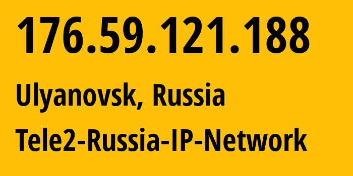 IP-адрес 176.59.121.188 (Нижний Новгород, Нижегородская Область, Россия) определить местоположение, координаты на карте, ISP провайдер AS39374 Tele2-Russia-IP-Network // кто провайдер айпи-адреса 176.59.121.188